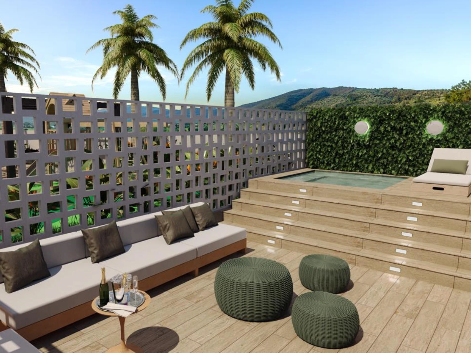 Render de um ambiente de lazer do Infinity Tower