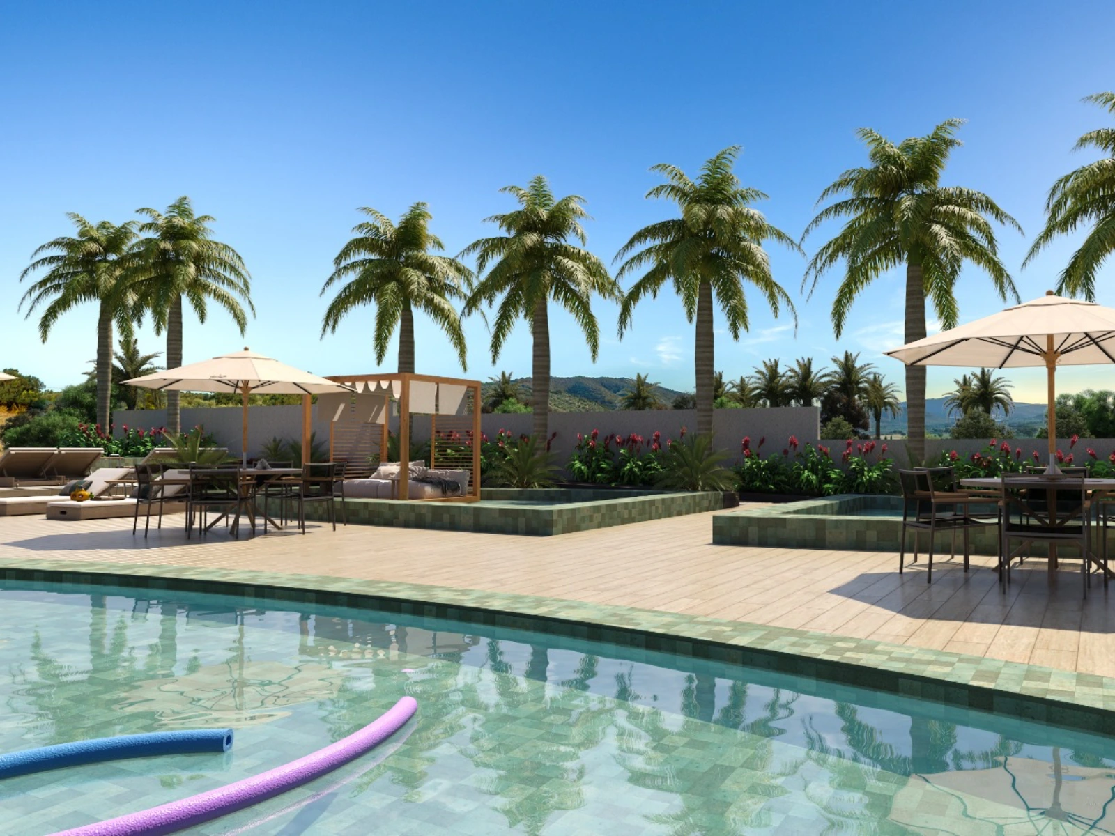 Render de um ambiente de lazer do Infinity Tower