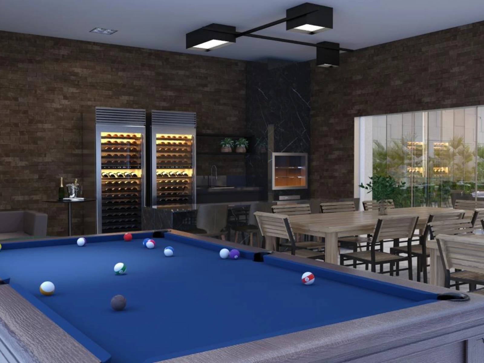 Render de um ambiente de lazer do Infinity Tower